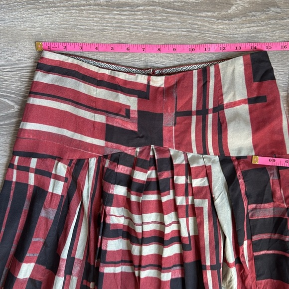 Peruvian Connection Red and Black Geometric Patterned Maxi Skirt 4 - Picture 8 of 10